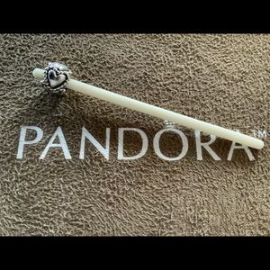 Silver heart shaped Pandora bead